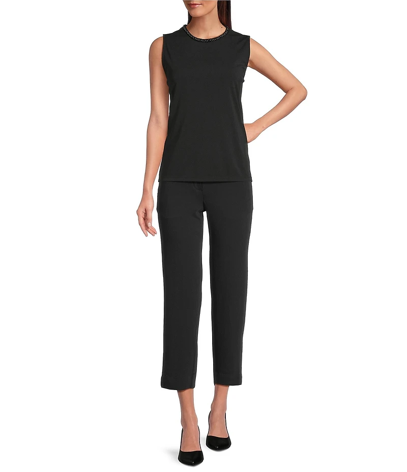 KARL LAGERFELD PARIS Round Neck Sleeveless Top