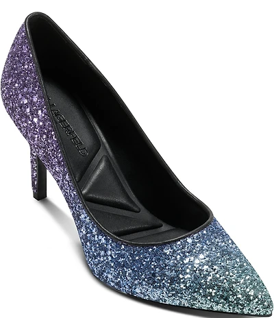 KARL LAGERFELD PARIS Royale Glitter High Heel Pumps
