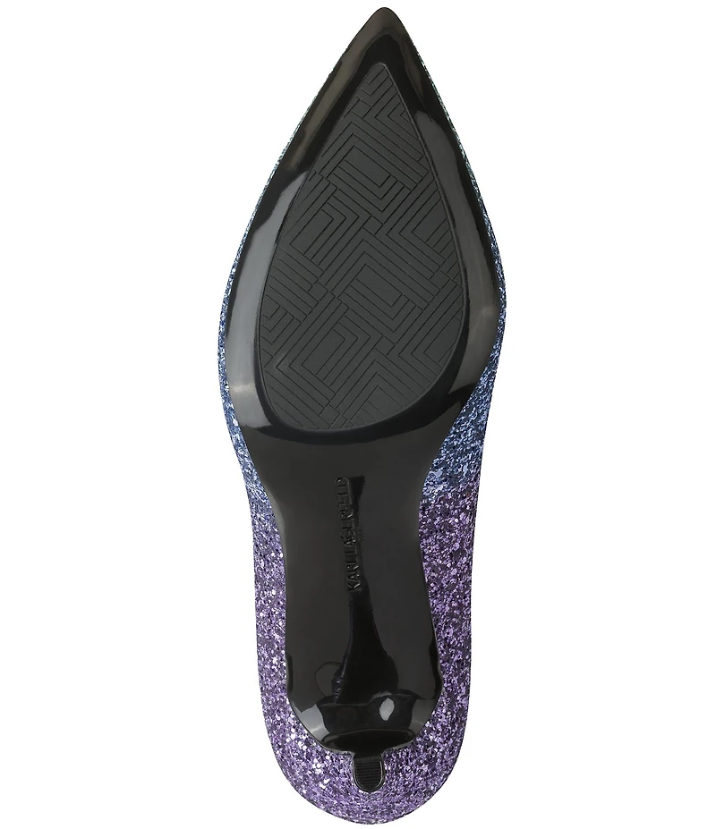 KARL LAGERFELD PARIS Royale Glitter High Heel Pumps