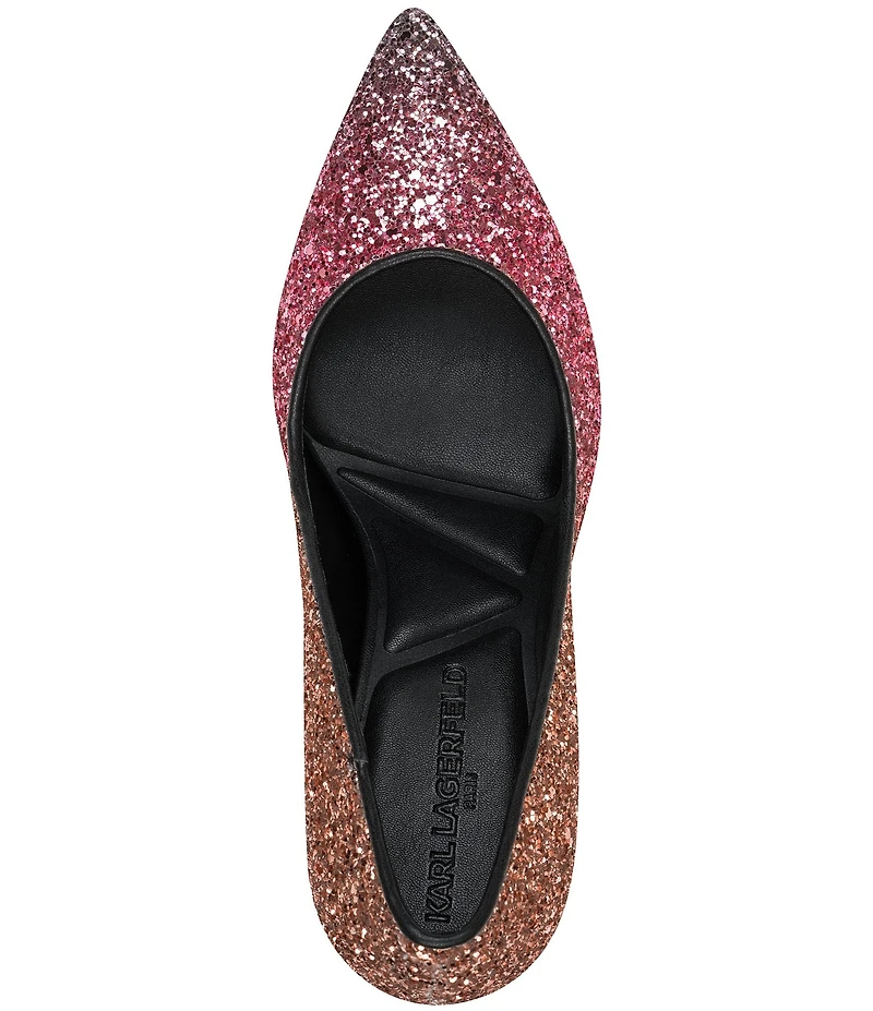 KARL LAGERFELD PARIS Royale Glitter High Heel Pumps