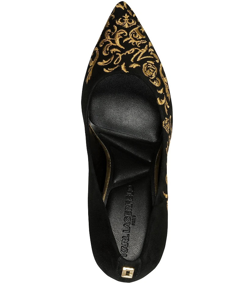 KARL LAGERFELD PARIS Royale Rococo Suede Pumps