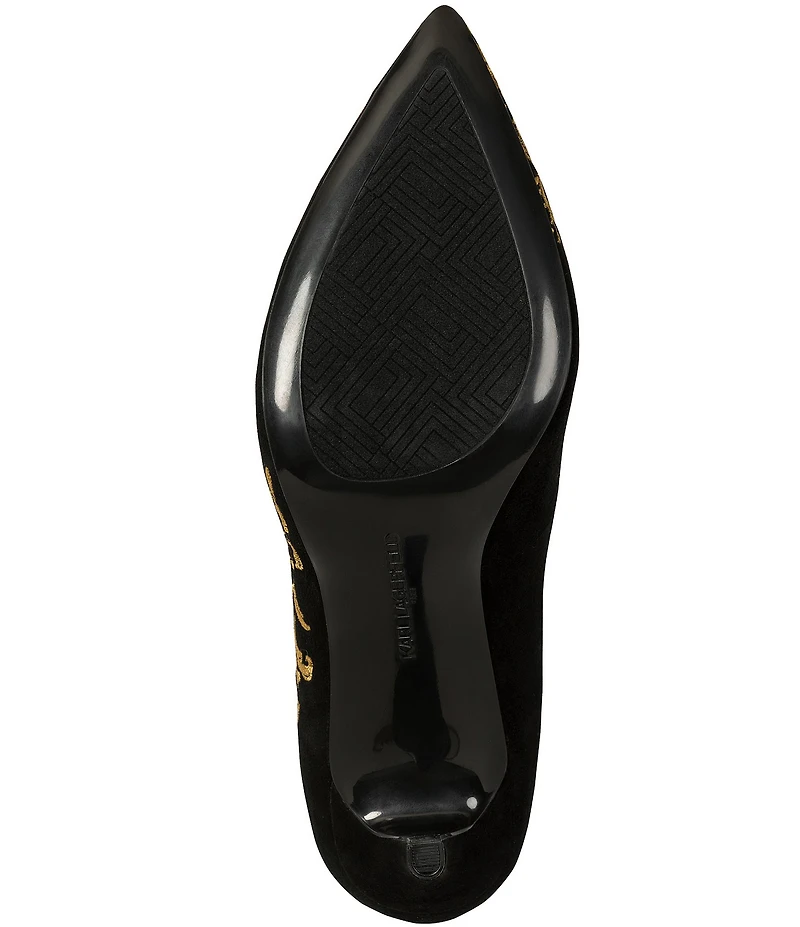 KARL LAGERFELD PARIS Royale Rococo Suede Pumps