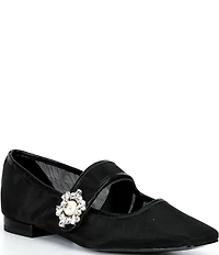 KARL LAGERFELD PARIS Sabelle Mesh Pearl Buckle Mary Jane Ballet Flats
