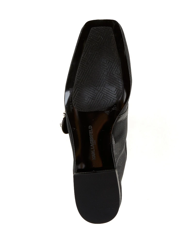 KARL LAGERFELD PARIS Sabelle Mesh Pearl Buckle Mary Jane Ballet Flats