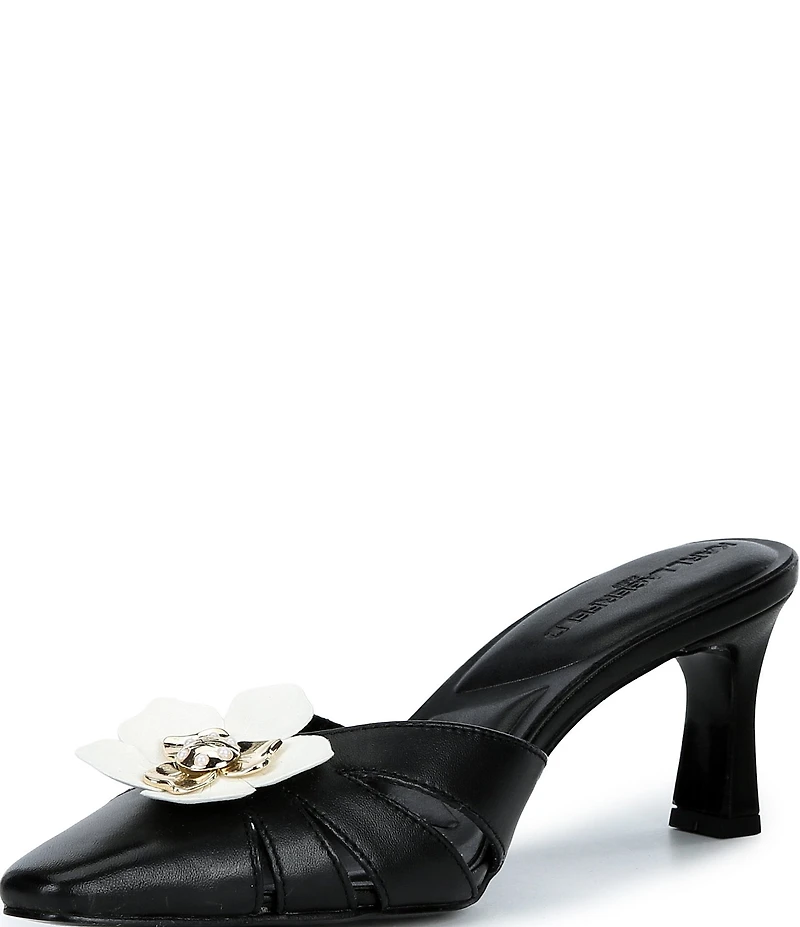KARL LAGERFELD PARIS Salge Floral Pointed Kitten Heel Pumps