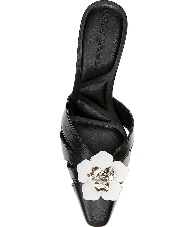 KARL LAGERFELD PARIS Salge Floral Pointed Kitten Heel Pumps