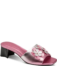 KARL LAGERFELD PARIS Sandreea Metallic Ombre Floral Dress Slide Sandals