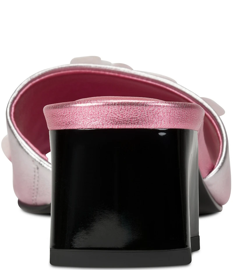 KARL LAGERFELD PARIS Sandreea Metallic Ombre Floral Dress Slide Sandals