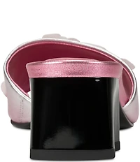 KARL LAGERFELD PARIS Sandreea Metallic Ombre Floral Dress Slide Sandals