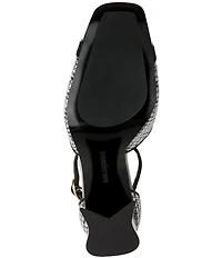 KARL LAGERFELD PARIS Sapphira Sequin Houndstooth Block Heel Ankle Wrap Pumps