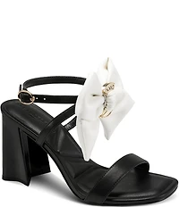KARL LAGERFELD PARIS Sashira Bow Ankle Wrap Dress Sandals