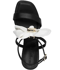 KARL LAGERFELD PARIS Sashira Bow Ankle Wrap Dress Sandals