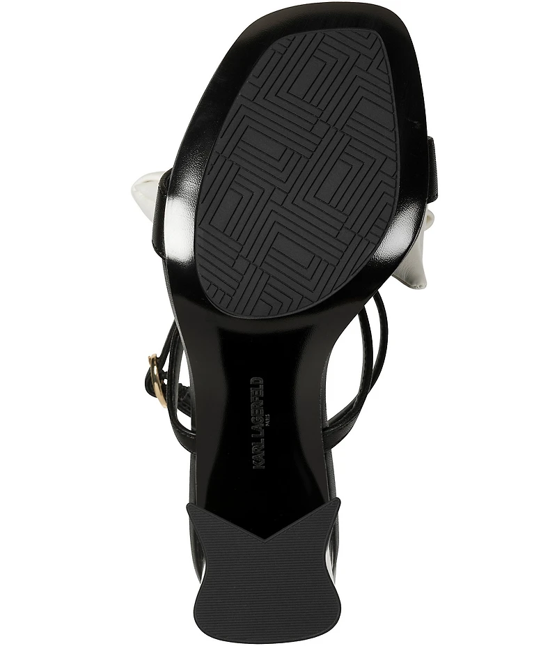 KARL LAGERFELD PARIS Sashira Bow Ankle Wrap Dress Sandals