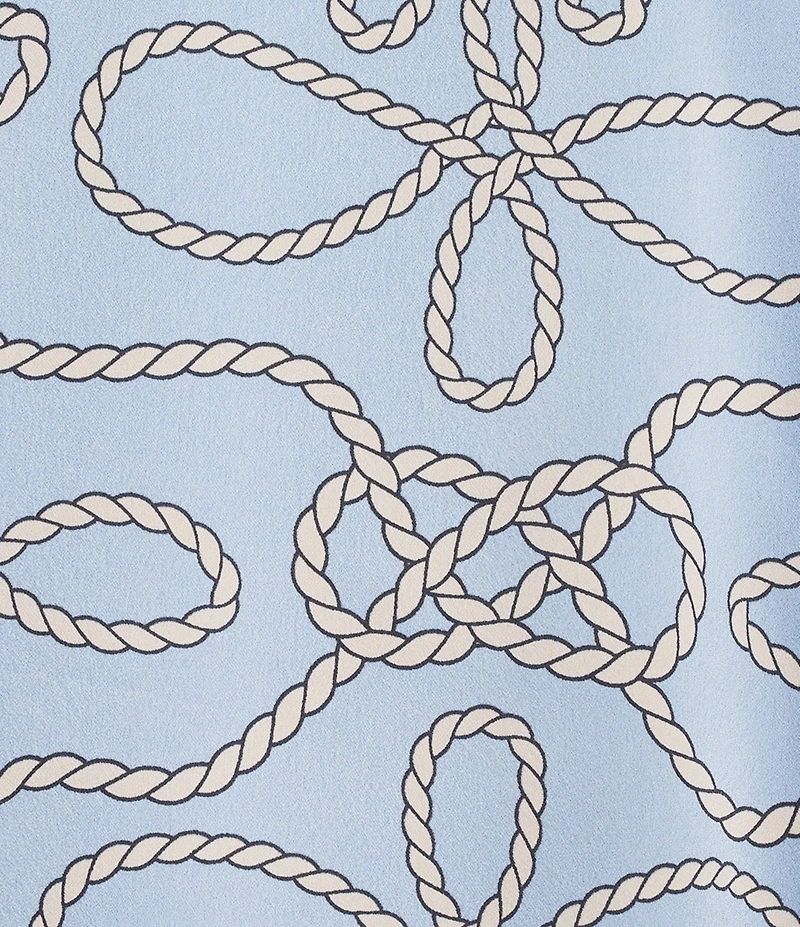 KARL LAGERFELD PARIS Satin Printed Point Collar Long Sleeve Button Front Shirt