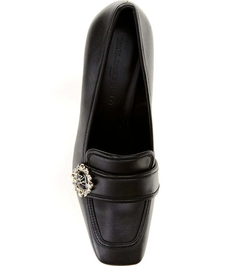 KARL LAGERFELD PARIS Savannah Leather Loafer Pumps