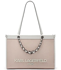 KARL LAGERFELD PARIS Savoie Chain Canvas Handle Tote Bag