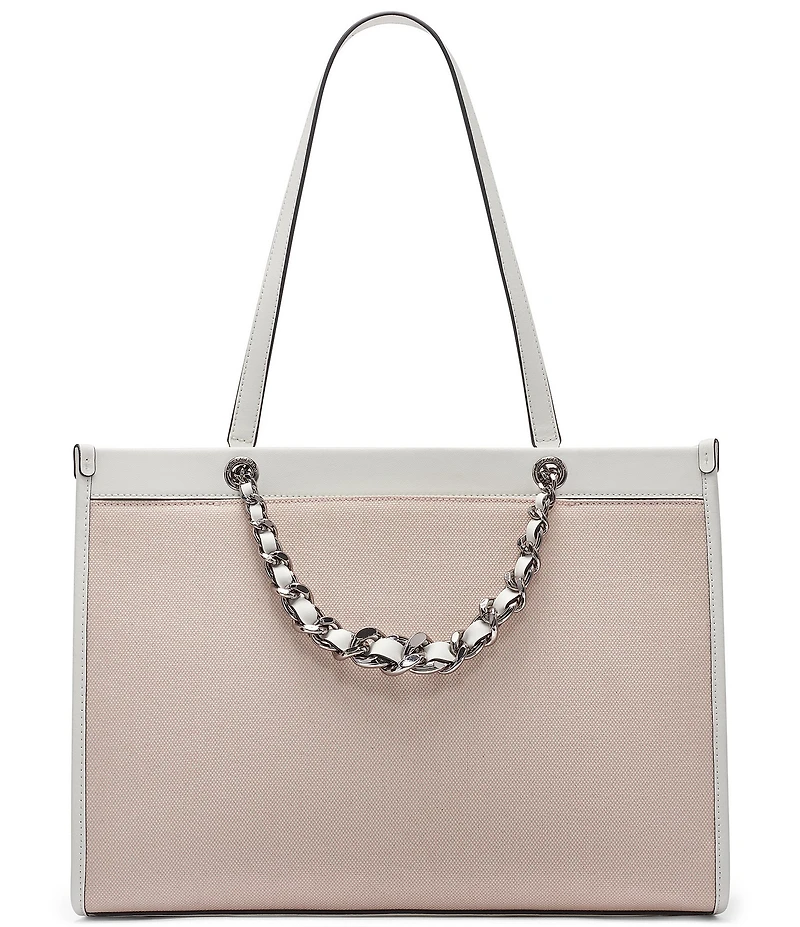 KARL LAGERFELD PARIS Savoie Chain Canvas Handle Tote Bag