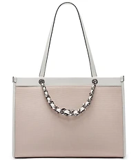KARL LAGERFELD PARIS Savoie Chain Canvas Handle Tote Bag