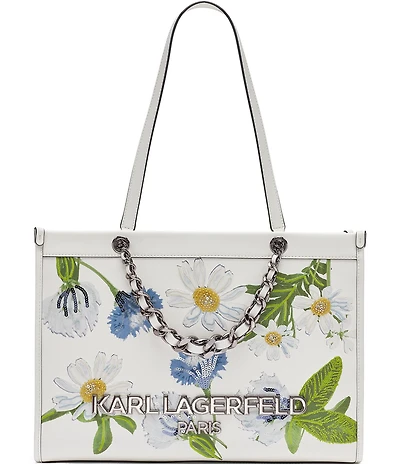KARL LAGERFELD PARIS Savoie Floral Emboridery Tote Bag