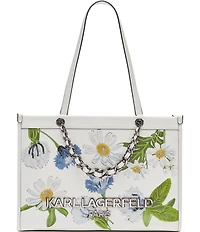 KARL LAGERFELD PARIS Savoie Floral Emboridery Tote Bag