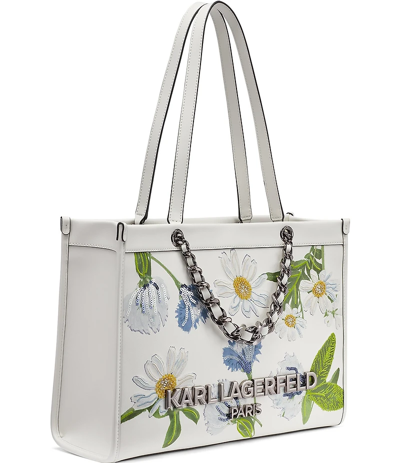 KARL LAGERFELD PARIS Savoie Floral Emboridery Tote Bag