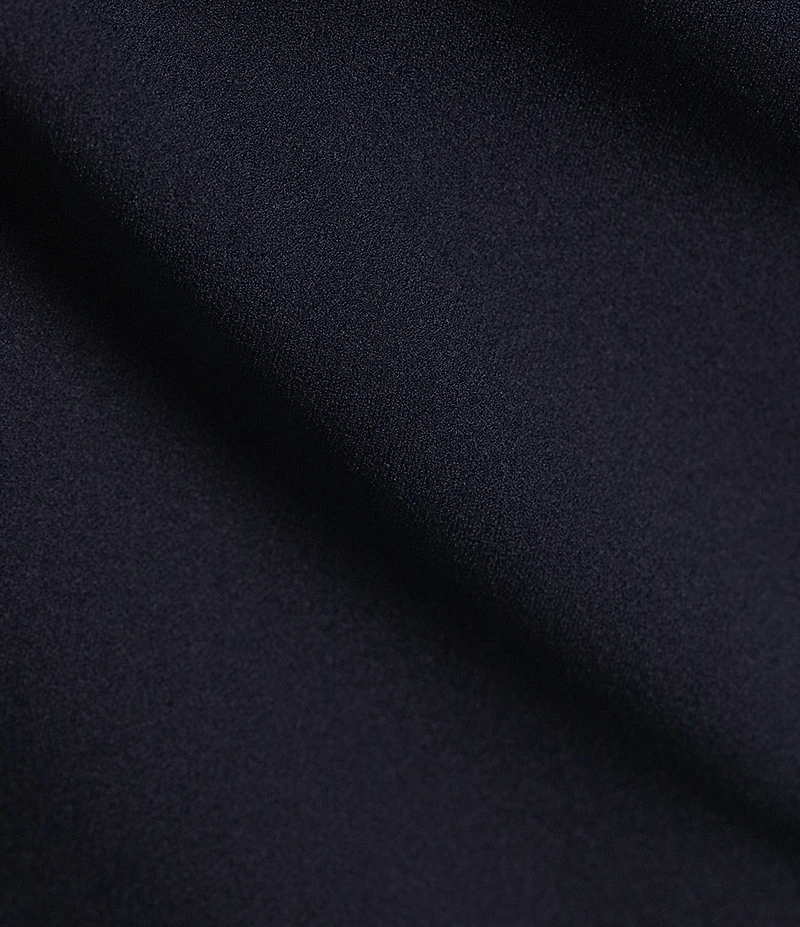 KARL LAGERFELD PARIS Scuba Crepe Crew Neck Chiffon Long Sleeve Pearl Cuff Sheath Mini Dress