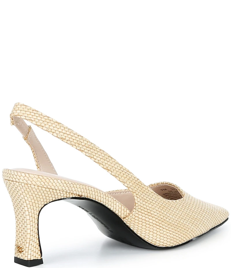 KARL LAGERFELD PARIS Sheenz Raffia Slingback Pointed Toe Pumps