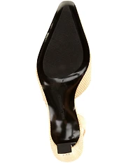 KARL LAGERFELD PARIS Sheenz Raffia Slingback Pointed Toe Pumps