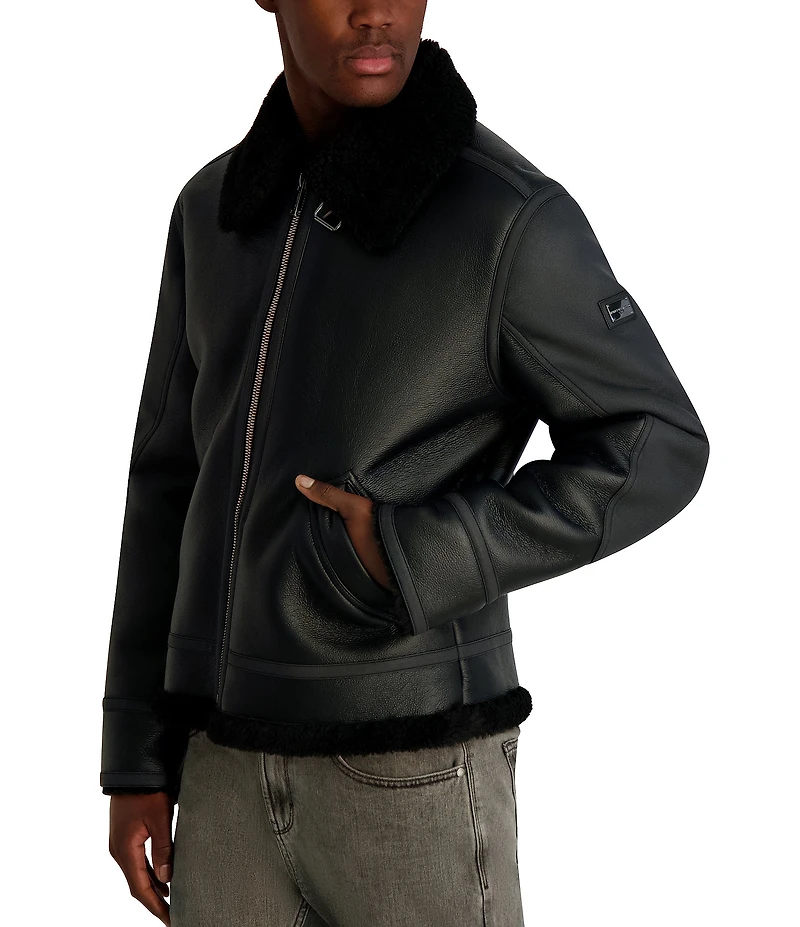 Karl Lagerfeld Paris Sherpa Collared Jacket