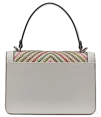 KARL LAGERFELD PARIS Simone Chevron Raffia Satchel Bag