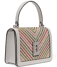 KARL LAGERFELD PARIS Simone Chevron Raffia Satchel Bag