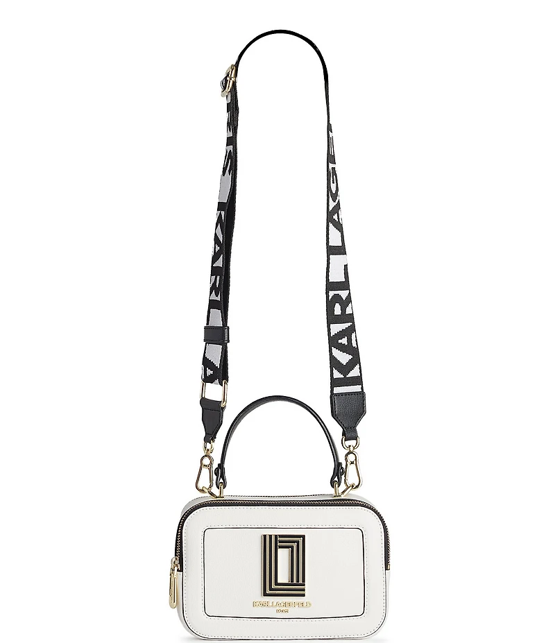 KARL LAGERFELD PARIS Simone Leather Top Handle Satchel Bag