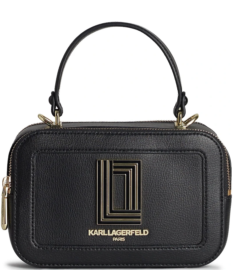KARL LAGERFELD PARIS Simone Leather Top Handle Satchel Bag