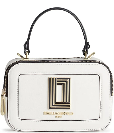KARL LAGERFELD PARIS Simone Leather Top Handle Satchel Bag
