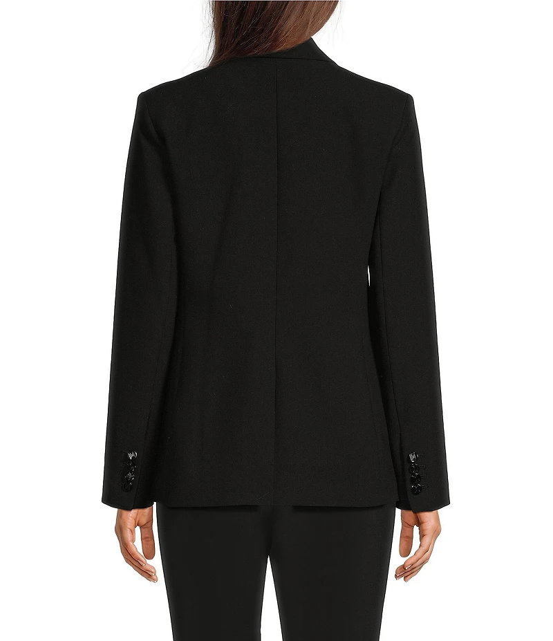 KARL LAGERFELD PARIS Single Button Notch Lapel Long Sleeve Blazer