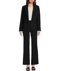 KARL LAGERFELD PARIS Single Button Notch Lapel Long Sleeve Blazer