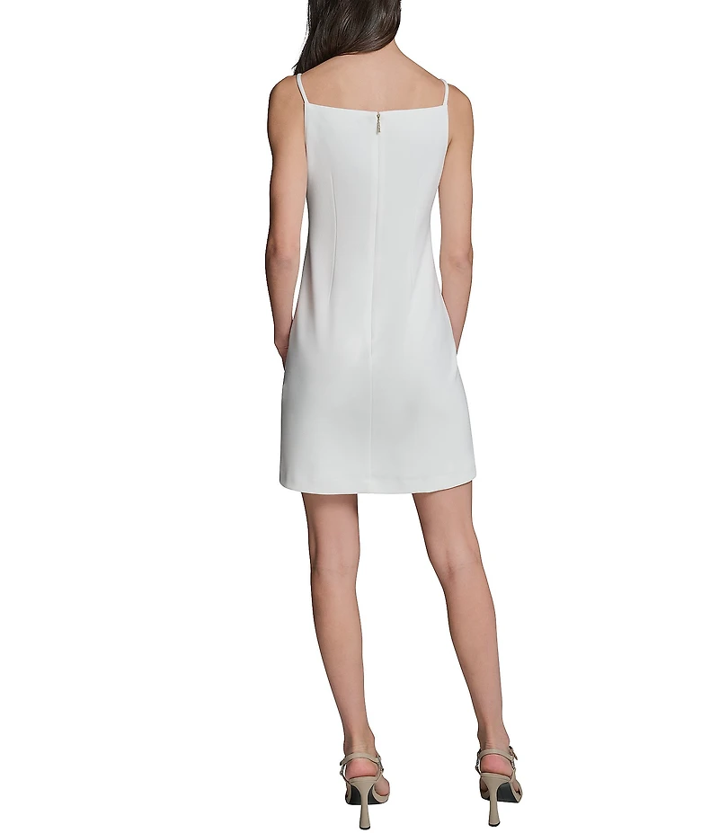 Karl Lagerfeld Paris Sleeveless Scuba Crepe Floral Soutache Dress