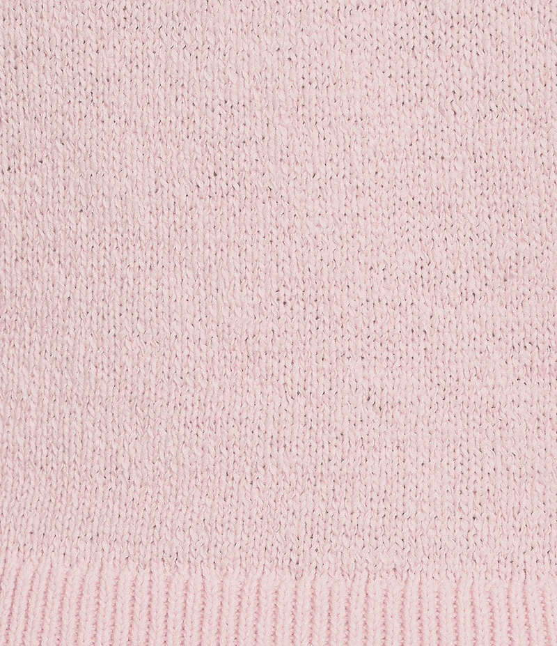 KARL LAGERFELD PARIS Solid Ribbed Knit Crew Neck Short Sleeve Sweater Top