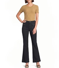 KARL LAGERFELD PARIS Solid Suiting Flare Leg Full Length Pants