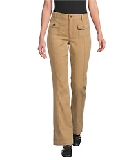 KARL LAGERFELD PARIS Solid Suiting Flare Leg Full Length Pants