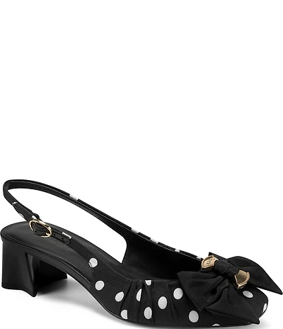 KARL LAGERFELD PARIS Sprouse Polka Dot Bow Slingback Sandals