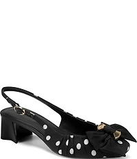 KARL LAGERFELD PARIS Sprouse Polka Dot Bow Slingback Sandals