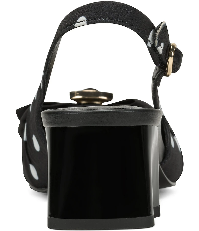 KARL LAGERFELD PARIS Sprouse Polka Dot Bow Slingback Sandals