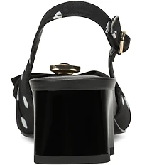 KARL LAGERFELD PARIS Sprouse Polka Dot Bow Slingback Sandals