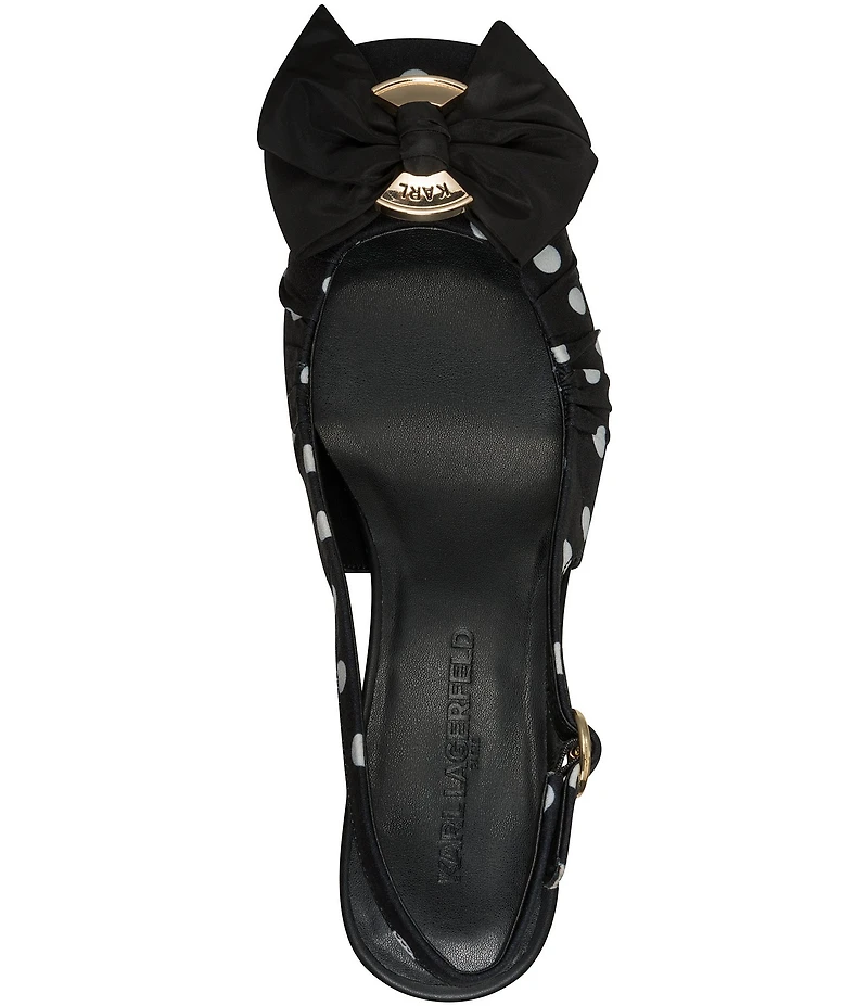 KARL LAGERFELD PARIS Sprouse Polka Dot Bow Slingback Sandals
