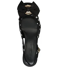 KARL LAGERFELD PARIS Sprouse Polka Dot Bow Slingback Sandals