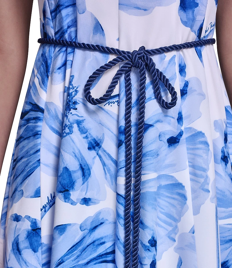 KARL LAGERFELD PARIS Square Neck Sleeveless Midi Dress