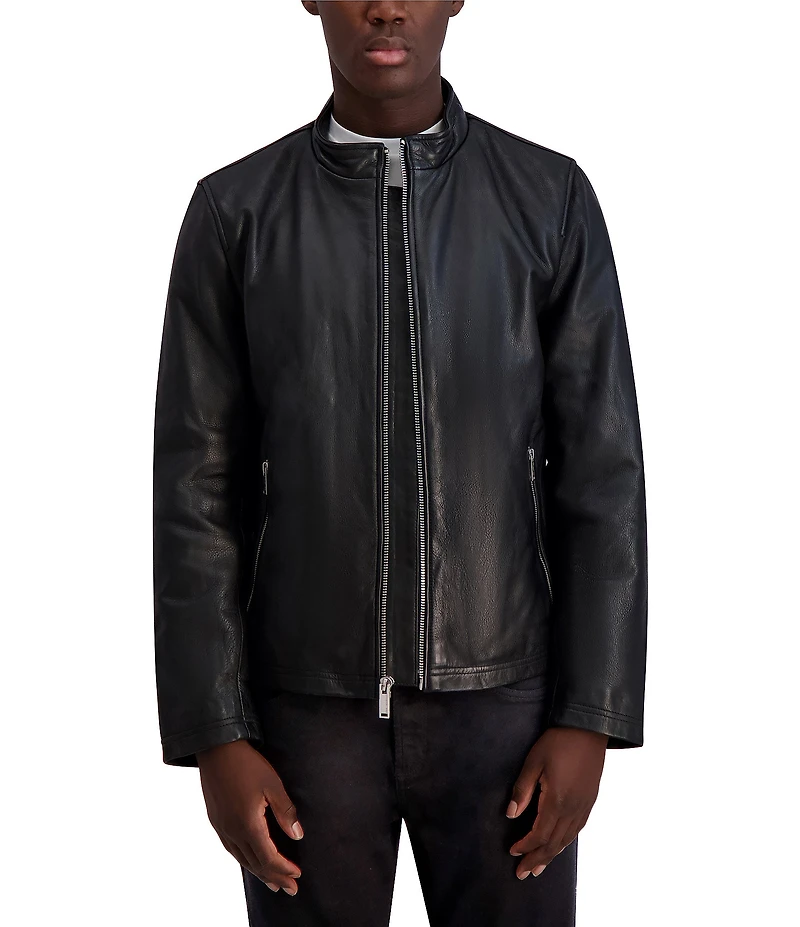 KARL LAGERFELD PARIS Stand Leather Jacket