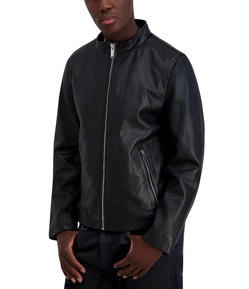 KARL LAGERFELD PARIS Stand Leather Jacket