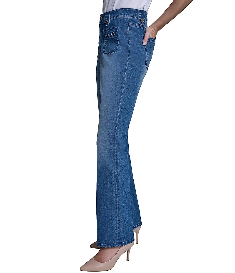 KARL LAGERFELD PARIS Stretch Denim Straight Leg Full Length Jeans